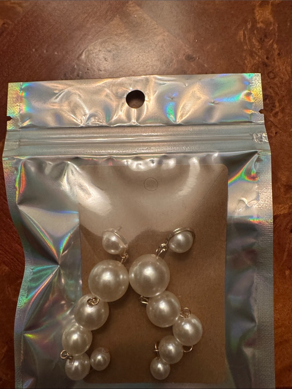Pearl Cascade Drop Earrings - White Faux Pearl